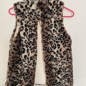Leopard Print Faux Fur Vest